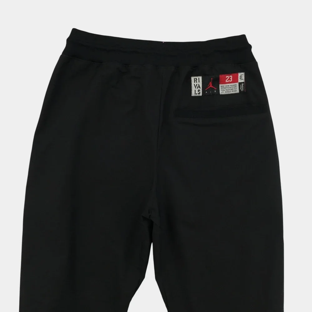 Jordan Rivals Mens Black Jumpman Track Pants Snap Button Leg Athletic Joggers M